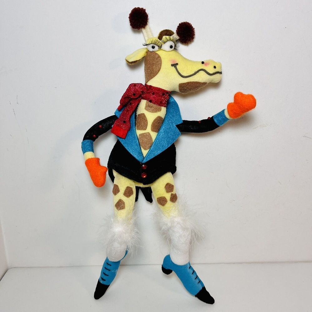 Whimsical Circus Giraffe Large Plush Wall Art Posable Feathers Nursery‎